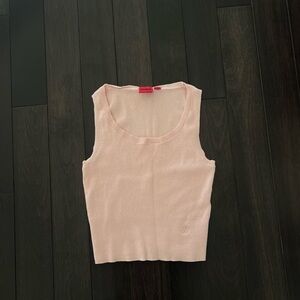 Hugo Boss Light Pink Ribbed Knit Tank